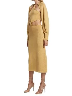 Cult Gaia Salima Knit Twisted Cut-Out Midi-Dress -Black Halo And Cult Gaia store unnamed file 913