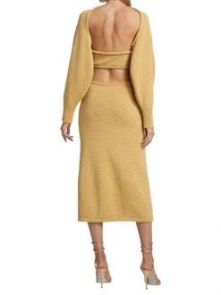 Cult Gaia Salima Knit Twisted Cut-Out Midi-Dress -Black Halo And Cult Gaia store unnamed file 914