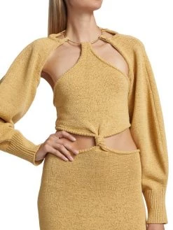 Cult Gaia Salima Knit Twisted Cut-Out Midi-Dress -Black Halo And Cult Gaia store unnamed file 915