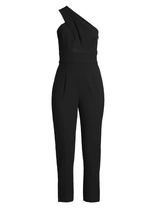 Black Halo Honey Cut-Out One-Shoulder Jumpsuit 1 Black Halo Honey Cut-Out One-Shoulder Jumpsuit