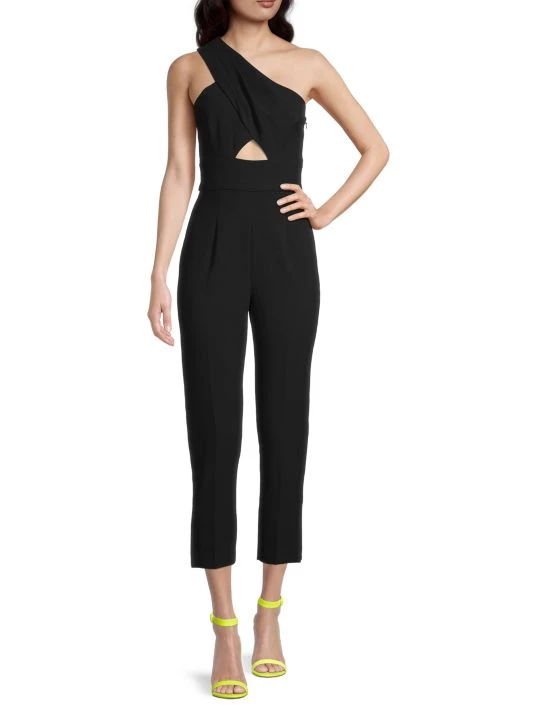 Black Halo Honey Cut-Out One-Shoulder Jumpsuit 2 Black Halo Honey Cut-Out One-Shoulder Jumpsuit - Image 2