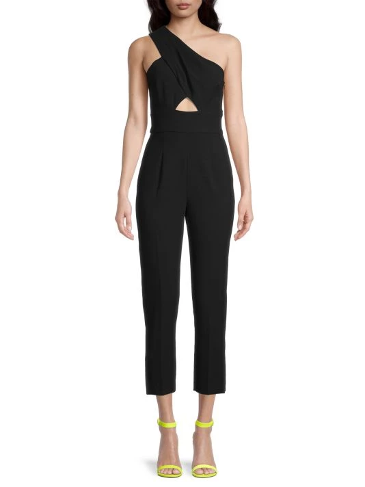 Black Halo Honey Cut-Out One-Shoulder Jumpsuit 3 Black Halo Honey Cut-Out One-Shoulder Jumpsuit - Image 3