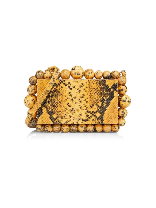 Cult Gaia Eos Snake-Embossed Leather Crossbody Clutch 1 Cult Gaia Eos Snake-Embossed Leather Crossbody Clutch