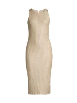 Black Halo Hudson Rib-Knit Sheath Dress